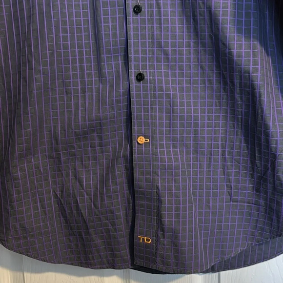 Thomas Dean men’s purple long sleeve button down shirt size medium - Picture 3 of 7